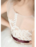 Ivory Lace Tulle Tea Length Flower Girl Dress